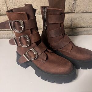 Steve Madden Brown  Combat Boots. new.